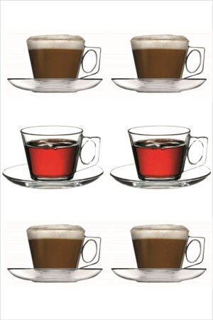 Set mit 6 Vela Espresso-Kaffeetassen aus Glas, 80 cm³, kleine türkische Kaffeegröße p97301b - 4