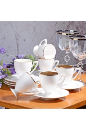 Set mit 6 weißen Kaffeetassen 1025117. 0036 - 1