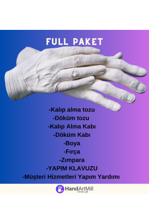 Sevgililer Günü El Heykel Seti Full Paket ( 2 Kişilik El Heykeli Yapım Seti ) Aljinat, Alçı ys1 - 4