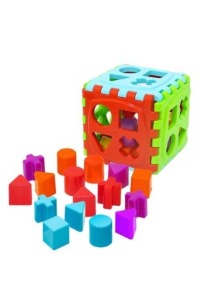Sevimli Bardak Kule + Geometrik Şekiller Bulmaca + Eğitici Bul Tak Küp Bebek Duyu Oyuncakları - 4