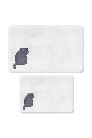 مجموعة من غطاءات الحمام المطبوعة من 2 - قاعدة غير المنزلقة ، يمكن غسلها بالآلات ، 50x80cm و 40x60cm 04-TKMBP-1 - Monnhein