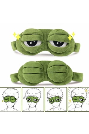 Sevimli Kurbağa Uyku Maskesi 3 Boyutlu Uyku Ve Seyahat Işık Geçirmez Göz Bandı - 2