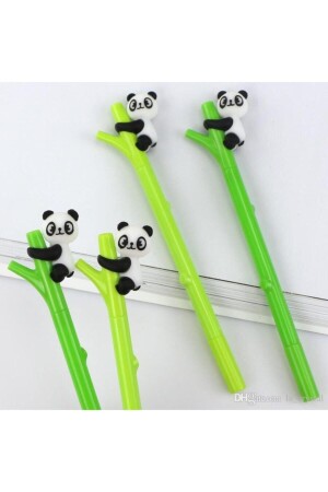 Sevimli Panda Figürlü Bambu Şekilli Iğne Uçlu Jel Kalem - 3