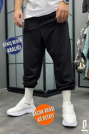 Shalwar-Schnitt, lockere Jogginghose, übergroße elastische Beine mit Gesäßtaschen - 1