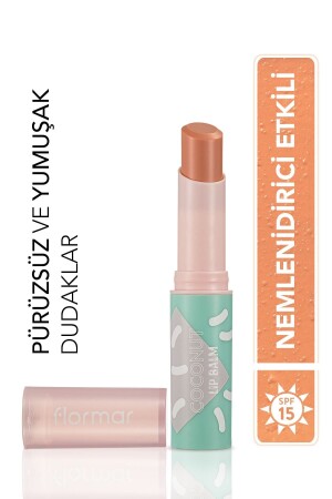 Shea Ve Kakao Yağı Içeren Renkli Dudak Nemlendiricisi (H. CEVİZİ)-lip Balm-004 Coconut-8690604555390 - 1