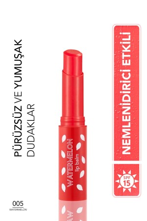 Shea ve Kakao Yağı İçeren Stik Renkli Dudak Nemlendiricisi - Lip Balm -005 WATERMELON-8690604555406 0313101 - 2