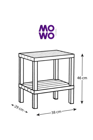 Shelf 2 Katlı Plastik Bahçe Sehpası- Gazetelikli Masa- Havuz- Plaj- Balkon- Banyo- Mutfak Sehpası - 4