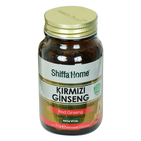 Shiffa Home Kırmızı Ginseng Diyet Takviyesi 850 Mg x 60 Kapsül - Aksuvital