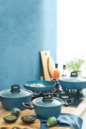 Shinning 7-teiliges Granit-Kochgeschirr-Set Sapphire 600. 15. 01. 1430 - Emsan