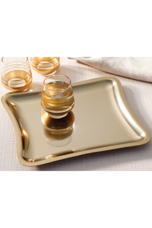 Shiny Metal Tepsi 22x19 Cm Gold 10030630-2 - 3