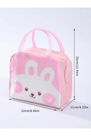 Shisastore Rosa und weißes Kaninchenmotiv, wasserdicht, wärmeisoliert, Thermotasche, Lunchbox, Ergänzungsfuttermittel - 4