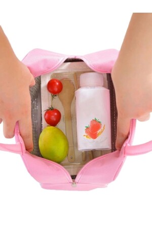 Shisastore Rosa und weißes Kaninchenmotiv, wasserdicht, wärmeisoliert, Thermotasche, Lunchbox, Ergänzungsfuttermittel - 5