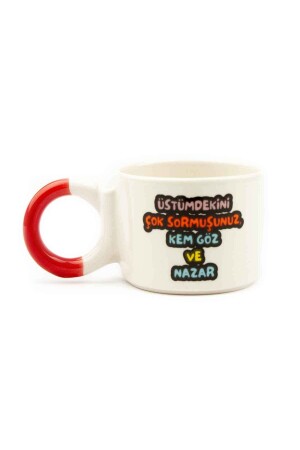 Sie fragen viel nach dem, was ich vorhabe – Evil Eye und Evil Eye Cream Shiny Knot Handle Cup – Geschenk-Keramikbecher - 1