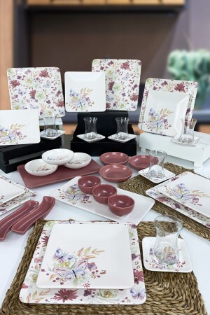 Siera Bahar Serisi 37 Parça 6 Kişilik Kahvaltı Takımı - Keramika