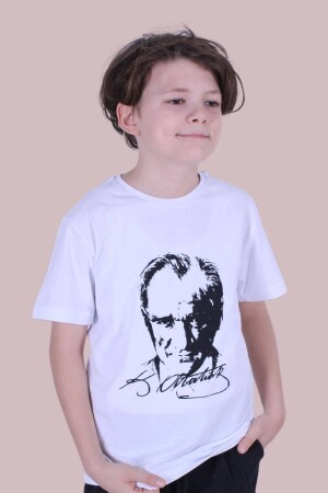 Signiertes Atatürk-bedrucktes Unisex-T-Shirt - 1