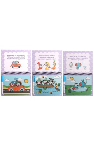 Sihirli Boyama Kitabı 3'lü Set Hayvanlar Sayılar Araçlar(water Magic Numbers Vehicles Animals) 3'lü kitap - 6