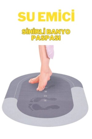 Sihirli Su Emici Kaydırmaz Banyo Paspası Banyo Ayak Matı Mavi - 1