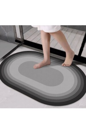 Sihirli Süper Su Emici Banyo Ayak Paspası- 38*58 Cm Ölçü- Kaymaz Tabanlı Oval Abdest Paspası - Mi-Ça Home