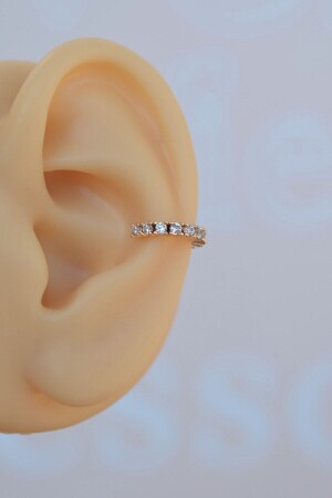 Sıkıştırmalı Kıkırdak Küpesi Taşlı Model Earcuff - 3