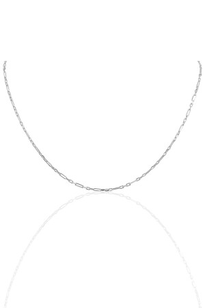 Silber 60 cm Rhodium Interleaved Figaro Kette Sgtl10101 Rhodium SGTL10101 - 2