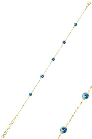 Silber Gold Glasauge Vergoldetes Evil Eye Silberarmband - 1