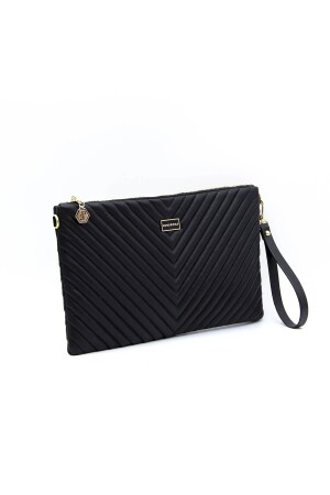 Silber & Polo Schwarz - Schwarzes Sp1034 Damen-Portfolio und Clutch - 5