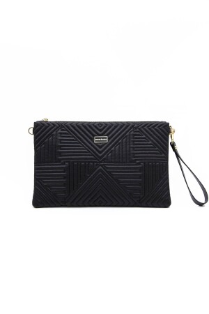 Silber & Polo Schwarz - Schwarzes Sp1034 Damen-Portfolio und Clutch - 3