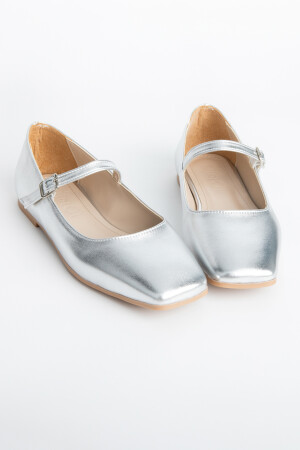 Silberfarbene Daily-Ballerinas für Damen - 1