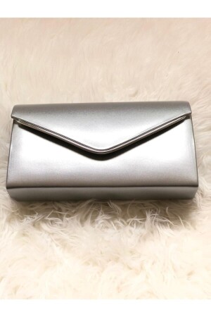 Silberfarbene Damen-Clutch - 3