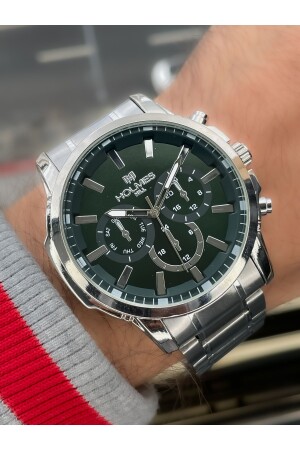 Silberfarbene Herrenarmbanduhr mit Stahlarmband HM087542 - holmes hill