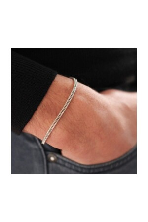 Silberfarbener Fuchsschwanz-Armbandanhänger für Herren - 4