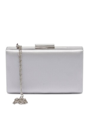 Silbergraue Farbe, silberne Hülle, Satin-Abendtasche, Abendtasche, Verlobungs- und Hochzeitstasche, Clutch-Tasche, 135 Satin - 2