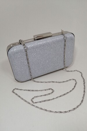 Silberne Glitzer-Abendkleid-Clutch-Portfolio-Tasche PARKTAN0070 - PARKTAN