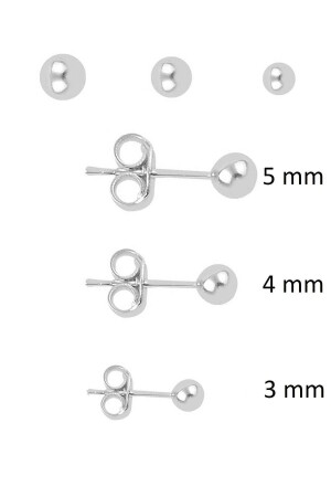 Silberne Kugel-Kombinationsohrringe in 3 Größen - 2