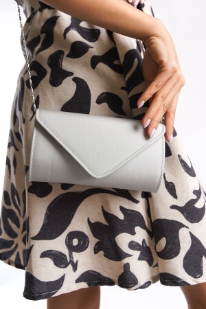 Silberne Satin-Abendkleid-Tasche, Portfolio-Tasche, Clutch-Tasche - Camolla