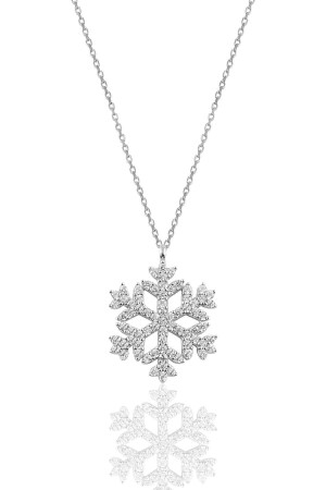 Silberne Schneeflocken-Halskette mit Silber-Rhodium SGTL10713RODAJ - 2