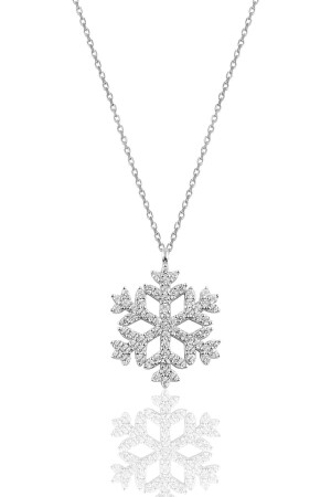 Silberne Schneeflocken-Halskette mit Silber-Rhodium SGTL10713RODAJ - 2