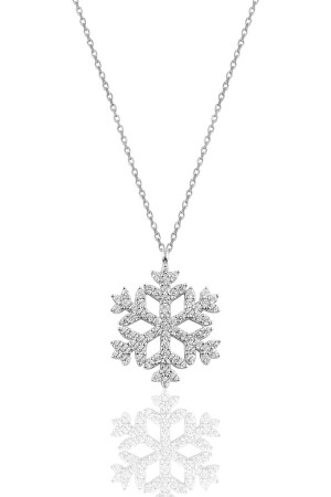 Silberne Schneeflocken-Halskette mit Silber-Rhodium SGTL10713RODAJ - 1