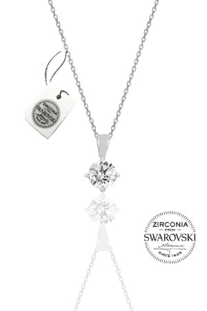 Silberne Swarovski-Einzelstein-Halskette für Damen SGTL20509A - 1