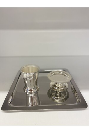 Silbertablett, Türkische-Delight-Schale, Roseneimer-Set 3-teilig TRAY-3 - 5