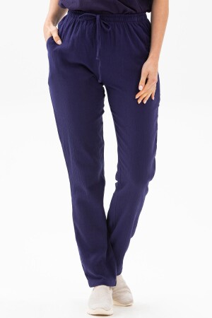 Şile Bezi Cepli Kadın Pantolon Mor Mor - Eliş Şile Bezi