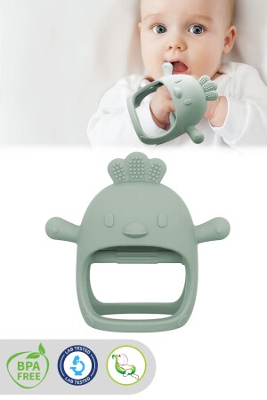 Silikon-Baby-Beißring – Beißhandschuh für Neugeborene, grün - 1