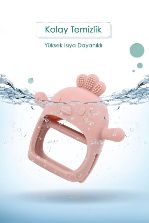 Silikon-Baby-Beißring – Beißhandschuh für Neugeborene, rosa - 8