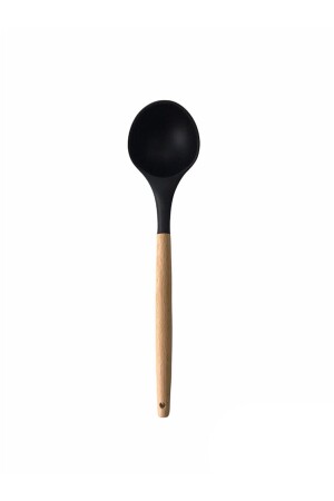 Silikon Bambu 6 Parça Spatula Servis Kaşık Kepçe Kevgir Fırça Bambu Kaşık Takımı Seti ZUBA-SILIKON-SERVIS9LU - 3