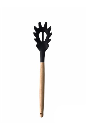 Silikon Bambu 6 Parça Spatula Servis Kaşık Kepçe Kevgir Fırça Bambu Kaşık Takımı Seti ZUBA-SILIKON-SERVIS9LU - 8