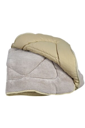 Silikon Dolgulu Çift Kişilik Battal Boy Bej Welsoft Yorgan - Betulstore