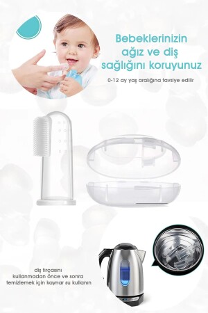 Silikon-Finger-Baby-Beißring und transparente, weiche Bürsten-Box für Jungen und Mädchen - 5