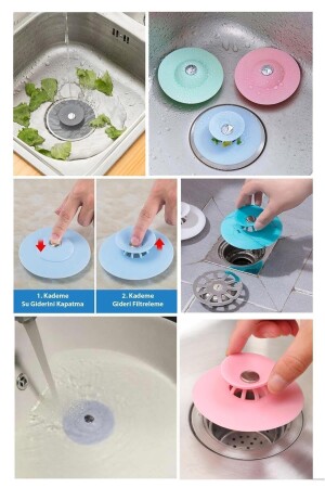 MNZ-Silicone Sink و حوض الاستحمام توقف التنفس - 2 وظيفة تغطية التنفس 1 قطعة - Genel Markalar