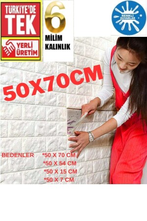 Silinebilir Kendinden Yapışkanlı Duvar Kağıdı Esnek Köpük Panel 3d Tuğla Desen - Renkli Duvarlar