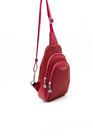 Silver & Polo Red - Rote Sp959 Damen-Gürteltasche - 6